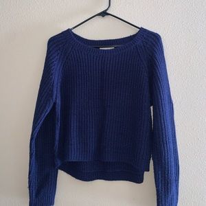 Nice Knit Crop Top Sweater Fall/ Winter Navy Blue